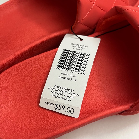 NWT Vera Bradley Cayenne Essential Slides Sandals Size 7-8 (Medium) - Picture 4 of 8